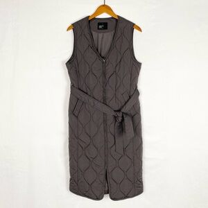 Nobody's Child Kate Longline Onion Quilted Gilet V Neck Size 6 Zip Tie